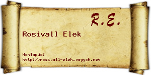 Rosivall Elek névjegykártya