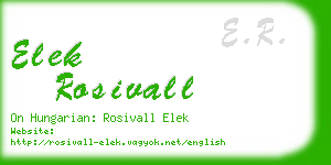 elek rosivall business card